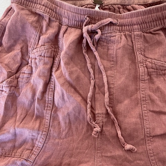 Free People Dusty Rose Cropped linen Cargo Pants - Picture 7 of 13